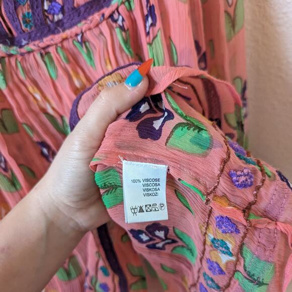 Anitk Batik Mia Embroidered Long Sleeve Blouse size M Medium - Picture 5 of 8